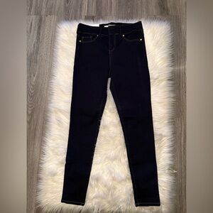 Anne Klein Dark Denim Skinny Jeans with Gold Rivet Detail